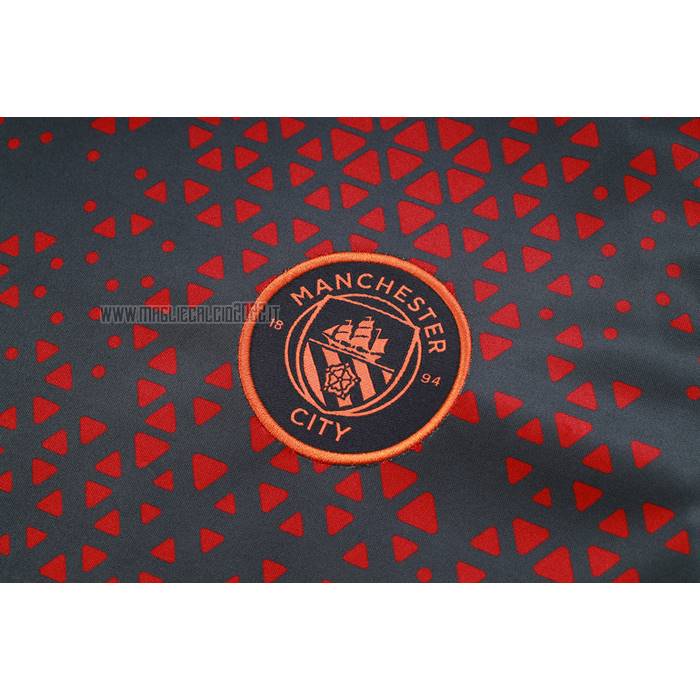 Tuta da Track del Manchester City Manga Corta 2023-2024 Rosso - Pantalon Corto
